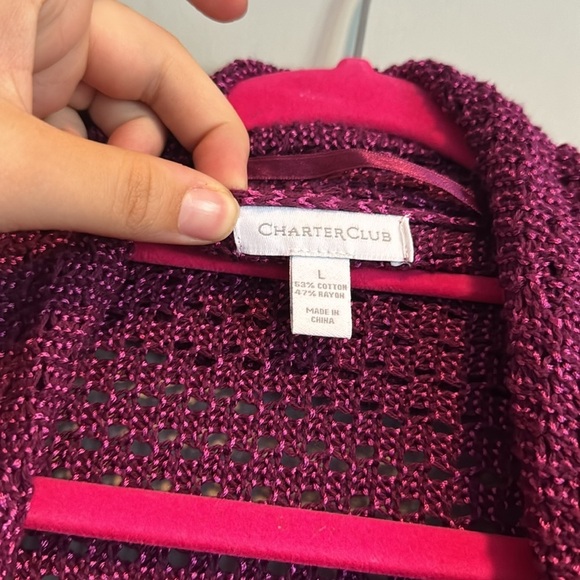Vintage Charter Club Purple Cardigan Size L - Picture 2 of 4